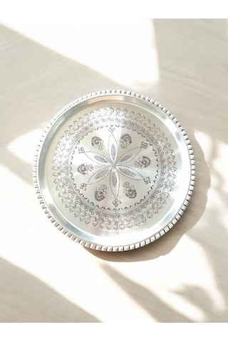 Modabakir Dekorasyon Tepsi Bakır 27 Cm Model:q34235235 Gri