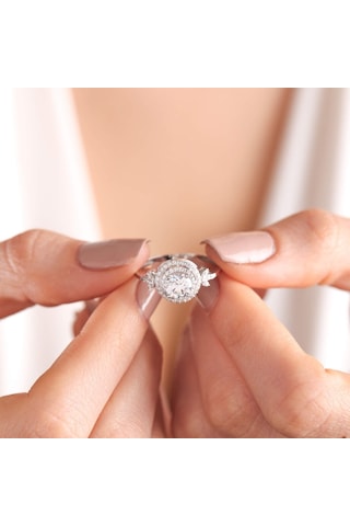 Beyaz Altın Tektaş Yüzük Lava Form 527159828