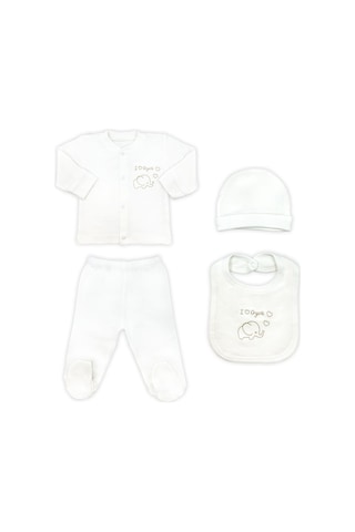 Sema Baby Organic  5 Parça Hastane Çıkışı Zıbın Seti Çok Renkli