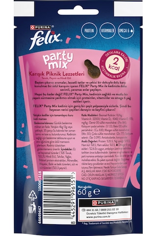 Felix Party Mix Karışık Piknik Lezzetleri Kedi Ödül Maması X8