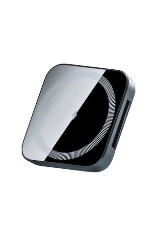 Reedark Magneetikli 2'li Kablosuz Şarj Aleti - İphone Uyumlu, Saat Ve Kulaklık İçin Taşınabilir Tutucu, 15w Hızlı Şarj, Dikey/yatay Konum, Siyah