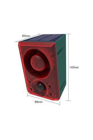 Geeksen Güneş Enerjili Hareket Sensörlü Alarm Sistemi - Uzaktan Kumandalı, 3 Modlu Ses Ve Işık Uyarısı, Kayıt Özellikli