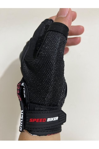 Speed Biker Kısa Parmak Yazlık Motosiklet Eldiveni Siyah Ce En 13594  Sertifikalı