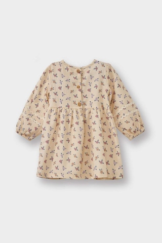 Defacto Kız Bebek Çiçekli Twill Elbise G3513a525auer120 Ekru-er120