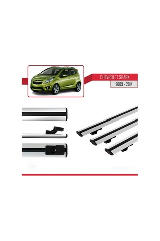 Chevrolet Spark 2009-2014 Arası İle Uyumlu Basic Model Ara Atkı Tavan Barı Gri 3 Adet
