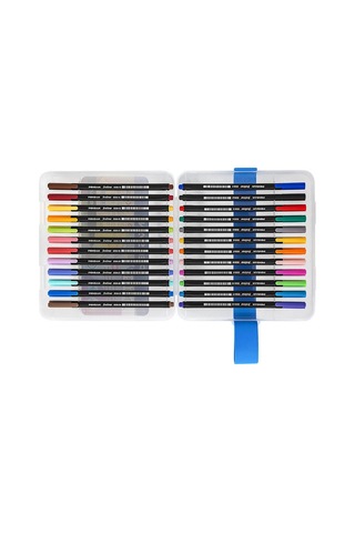 Fineliner Kalem 24 Renk Plastik Kutu 0.4mm Keçe Uçlu Kalem 1 Pake