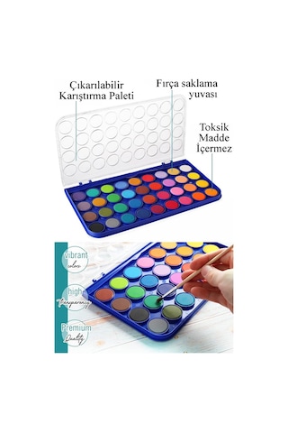 36 Renk Sulu Boya 23mm 1 Paket Giotto 36 Lı Suluboya Fırça Hediyeli Canlı Renkler Acquerelli Kaliteli Yıkanabilir Çok Renkli