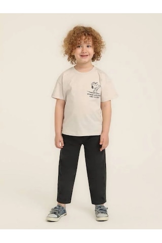 Jack Lions Erkek Bebek Pamuklu Snoopy Baskılı Tshirt-15640 Ekru