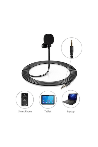 4 Pin 3.5 Mm Telefon Bilgisayar Kamera İçin Yaka Mikrofonu