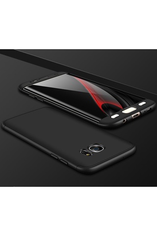 Galaxy S7 Edge Kilif Kamera Korumali 360 Tam Koruma Ays 253624915 - Renk Seçimi / Siyah+Kirmizi