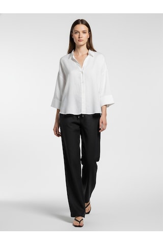 Xint Siyah %100 Keten Oversize Pantolon 201317