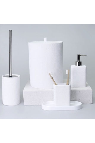 Linen Banyo Seti Beyaz