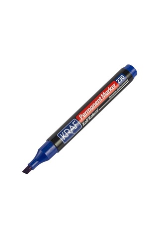 Kraf 230 Permanent Marker Kesik Uç Koli Kalemi - Mavi - 7 Adet Çok Renkli