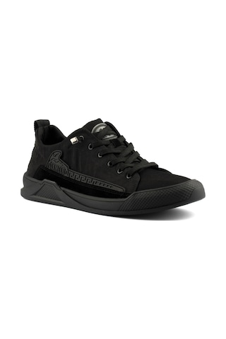 Gamelu Punch Lastik Bağ Keten Memory Foam Sneaker Ayakkabı Siyah