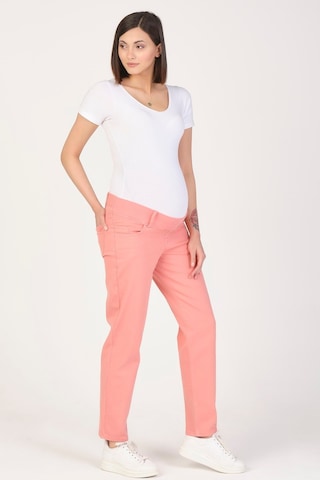 Busa Hamile Mom Fit Kot Pantolon Alt Karın Destekli Somon-somon