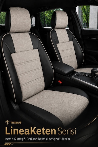 Subaru Impreza 2008-2011 Uyumlu Lineaketen Serisi Bej Siyah Bej Oto Koltuk Kılıfı
