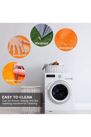 210 X 200cm Piknik Örtüsü Ekstra Büyük Su Geçirmez Plaj Matı - Turuncu Diğer