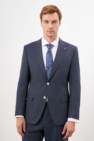 Morven Erkek Lacivert Poliviskon Trend Ekoseli Dynamic Fit Mono Yaka Takım Elbise 25mc001001200 Lacivert