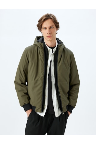 Koton Mevsimlik Ceket Slim Fit Fermuarlı Yeşil 5wam20067hw Yeşil