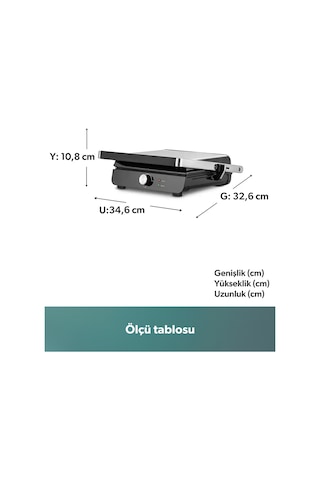 Homend Grilliant 1349H Döküm Plakalı Tost Ve Izgara Makinesi 2000 W