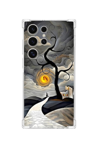 Printify Samsung Galaxy S25ultra İle Uyumlu Simya Serisi Sarmal Yolculuk Tasarımlı Uv Baskılı Köşe Korumalı Antişok Kılıf Şeffaf