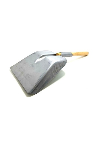 Büyük Boy Ahşap Saplı Metal Kürek . Çöp Ve Kömür Küregi