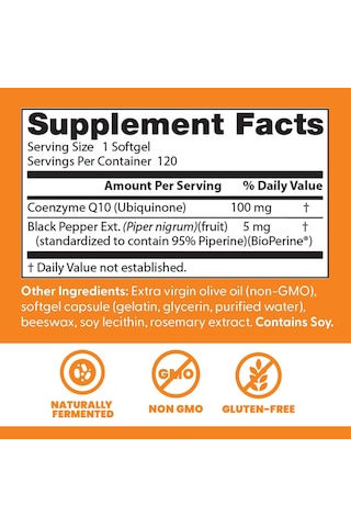 Doctor's Best High Absorption Coq10 With Bioperine 100 Mg 120 Softgels Usa Menşeii Dmmedicineden