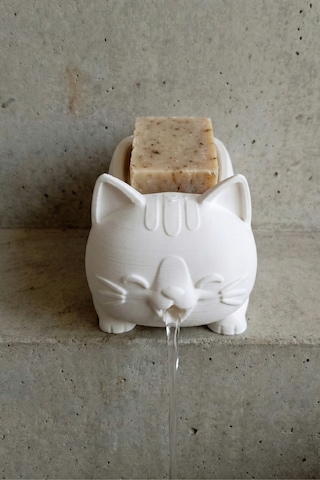 Sevimli Kedi Sabunluk Plastik Banyo Dekoratif Aksesuar