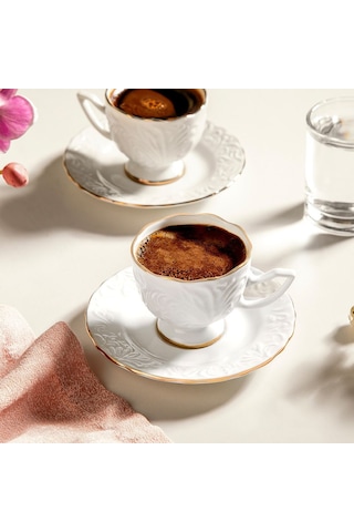 Nehir Nazenin 12 Parça Porselen Kahve Fincan Takımı