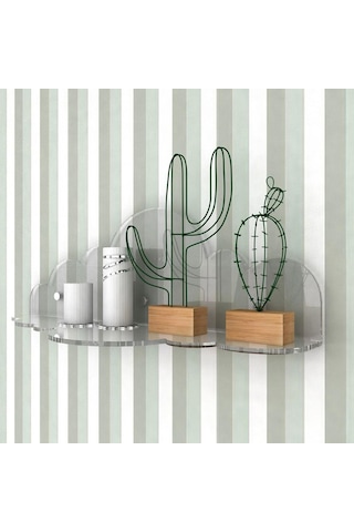 3'lü Çocuk Odası Bulut Pleksi Duvar Rafı 35x15 CM - 30x12 CM - 24x10 CM