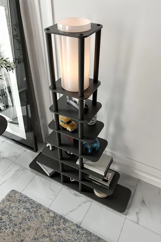 Ravilo Sierras Middle Raflı Lambader Siyah