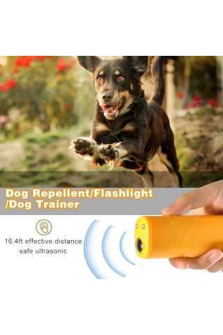 El Köpek Kovucu Eğitmen El Feneri Ultrasonik Köpek Caydırıcı 16.4ft Aralığı Bark Stoper Köpek Eğitimi