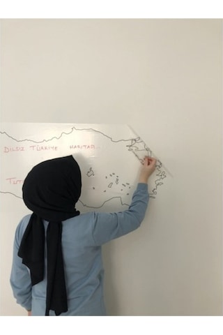 Dilsiz Türkiye Haritası Yazı Tahtası Akıllı Kağıt Tahta Statik Tu