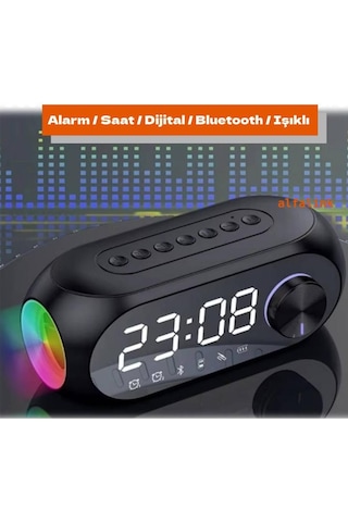Alfalink Bg-s8 Bluetooth Speaker Hd Led Alarm Clock Tf Card Fm Radiotaşınabilir Speaker