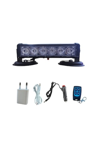 Tepe Çakar Lamba Mıknatıslı Vantuzlu 21 Fonksiyonlu 15,5cm 6 Ledli Kırmızı-mavi Usb-fiş Şarjlı-kumandalı Adet / Lapa118-2