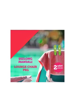 Boldy Renkli Plaj Mandalı-Şezlong Mandalı-Havlu Mandalı (2 Adet) (403803595) Beyaz Çok Renkli