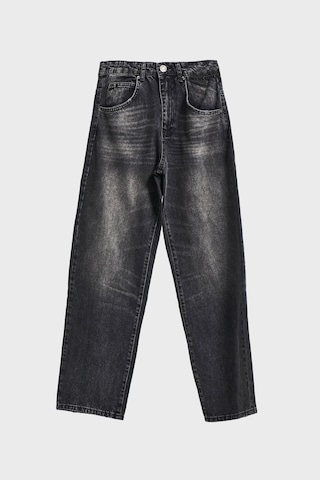 Itsbasic Erkek Koyu Füme Renk 4w5-14 Tt25 Relaxed Baggy Fit İç Boy 80cm Rahat Kesim %100 Koton Denim Jean