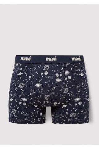Mavi - Gezegen Baskılı Lacivert Boxer 092456-33648 Lacivert