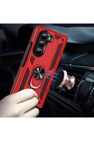 Galaxy Z Fold 5 Uyumlu Zore Vega Kılıf-kırmızı Kirmizi
