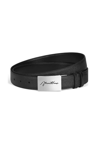 Montblanc Sartorial Deri Plaka Tokalı 30 Mm Çift Taraflı Kemer 22 Siyah