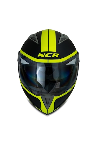 NCR Çene Açılır Kask Mat Siyah - Sarı