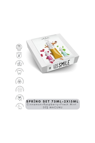 Ohlala Cinnamon 75 Ml + Fresh Mint 15 Ml + Raspberry Mint 15 Ml Spring Set Diş Macunu