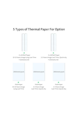 Singree A4 Boyutu Katlanabilir Termal Kağıt, 10-15 Yıl Arşiv, Bpa İçermez, 3 Koruma, 100 Sayfa, A40 Yazıcı Uyumlu