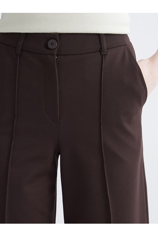 Lcwaıkıkı Classic Kahverengi Standart Fit Geniş Paça Kadın Pantolon