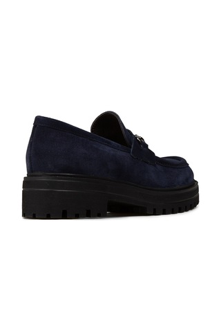 Deery Kadın Hakiki Süet Lacivert Toka Detaylı Loafer - 02024zlcve01 Lacivert