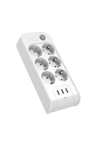 Polosmart MP18 Termal Akım Korumalı 6'lı Uzatma Kablosu 2 M