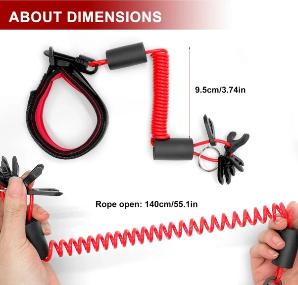 Willowhaven St05 Düdüklü Tekne Emniyet Kordonu Evrensel Anahtar Kalın Bilek Kayışı