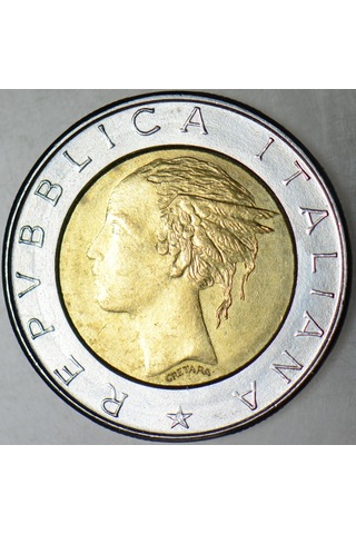 İtalya 500 Liret 1982 Bimetal Çil -