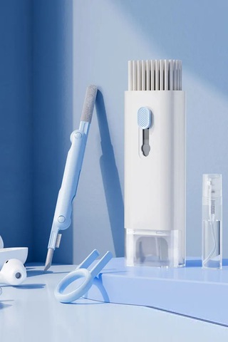 7in1 Klavye Temizleme Kulaklık Temizleme Kiti Sprey Hazneli Klavye Tuş Çıkarma Aparatlı Set