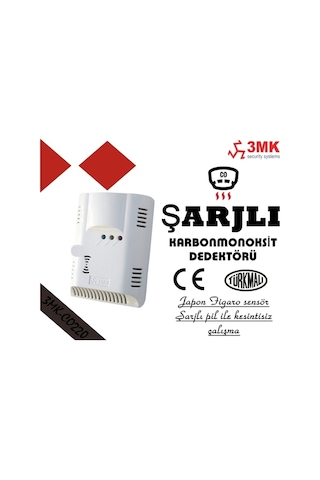 3Mk-Co220 Karbonmonoksit Co Gaz Dedektörü 220V Şarjlı Pilli
